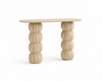 Travertine Console Table, Sculptural Stone Entryway Table, Organic Modern Furniture