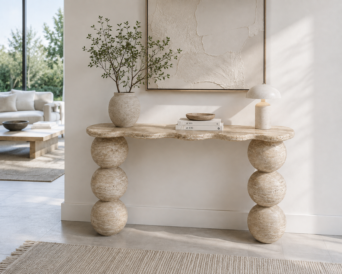 Natural Console Table, Sculptural Stone Entryway Table, Organic Modern Console, Natural Stone Hallway Furniture
