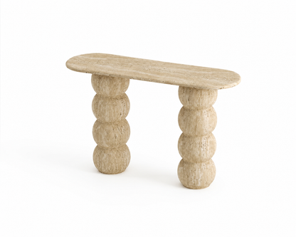 Travertine Console Table, Sculptural Stone Entryway Table, Organic Modern Furniture