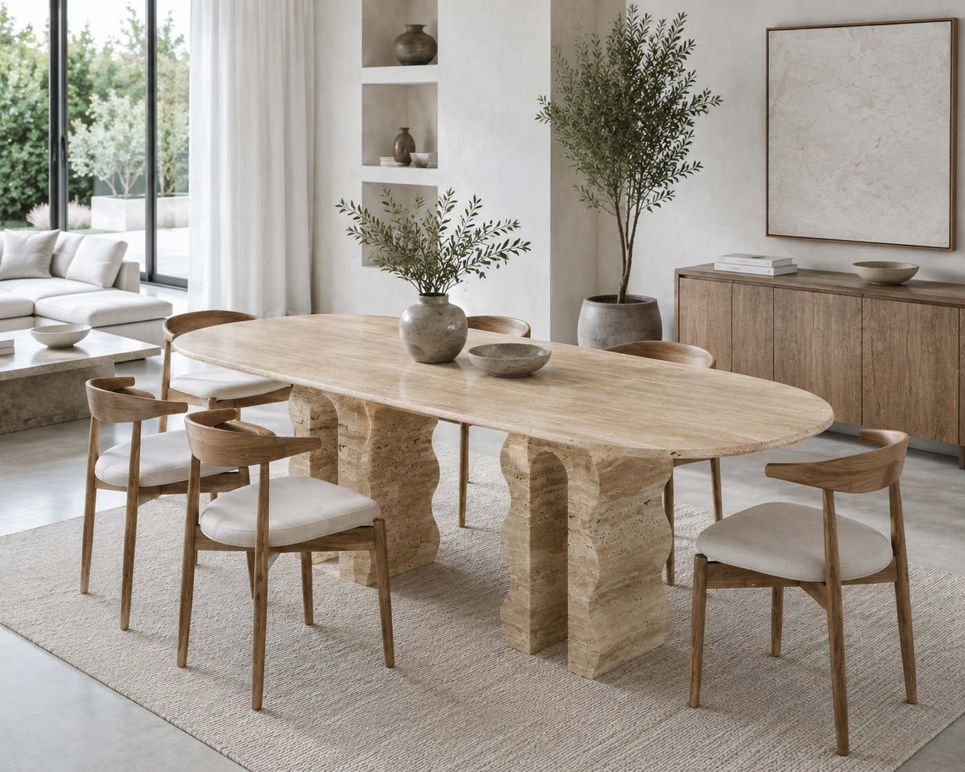Natural Dining Table, Organic Modern Stone Table, Sculptural Natural Stone Dining Table, Custom Dining Room Furniture