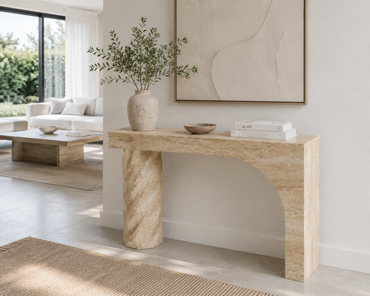 Console Table, Natural Stone Entryway Table, Sculptural Hallway Console, Modern Stone Sofa Table, Luxury Entryway Furniture