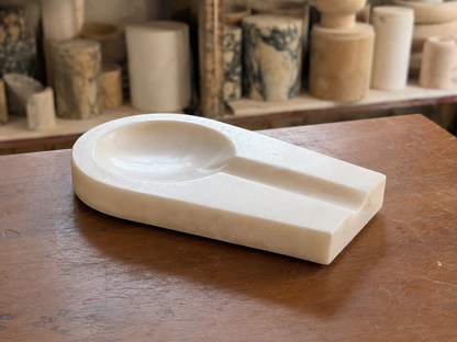 Handmade Marble Cigar Ashtray, Natural Stone Cigar Rest, Luxury Stone Ashtray, Minimalist Smoking Accessory, Gift for Cigar Lovers