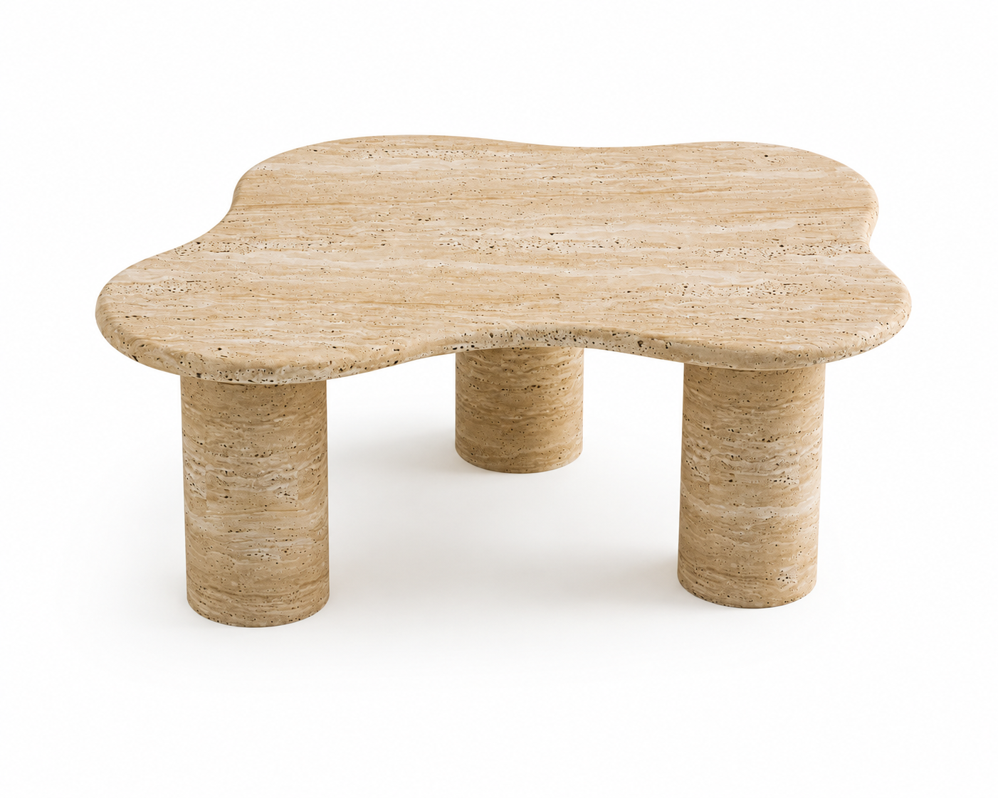 Travertine Coffee Table, Organic Stone Sculptural Living Room Furniture